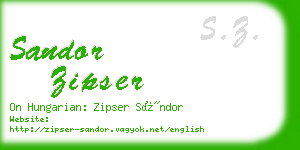 sandor zipser business card